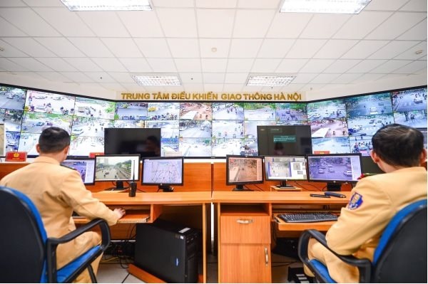 Trung tâm điều khiển giao thông Hà Nội. Ảnh: Công an Hà Nội