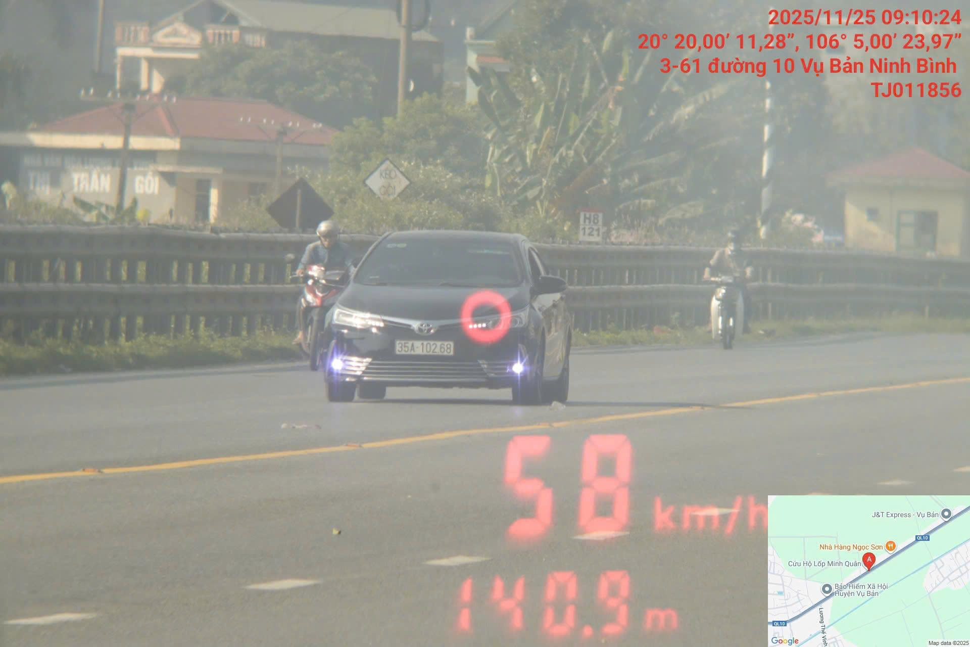 Phương tiện vi phạm lỗi vượt quá tốc độ dẫn đến phạt nguội. Ảnh: Phòng CSGT Công an tỉnh Ninh Bình